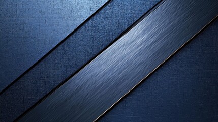 Dark blue metal background with fine brushed steel lines, adding a sleek, professional look.