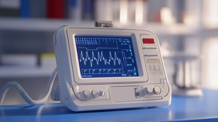 Medical monitor displaying vital signs and waveforms.