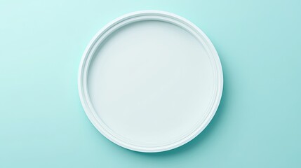 Minimalist Circular Plate on Soft Teal Background Perfect for Culinary Displays, Table Settings, Food Photography, and Elegant Dining Experiences