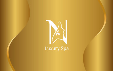 Spa and Wellness Beauty Luxury Logo letter N