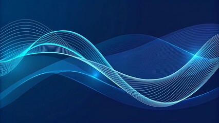 Abstract Blue Wave Background Featuring Dynamic Curves and Vibrant Hues, Creating a Mesmerizing Visual Experience