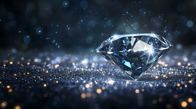 Glittering diamond dust effect over a dark mysterious luxury background concept with copy space. Luminescent. Illustration