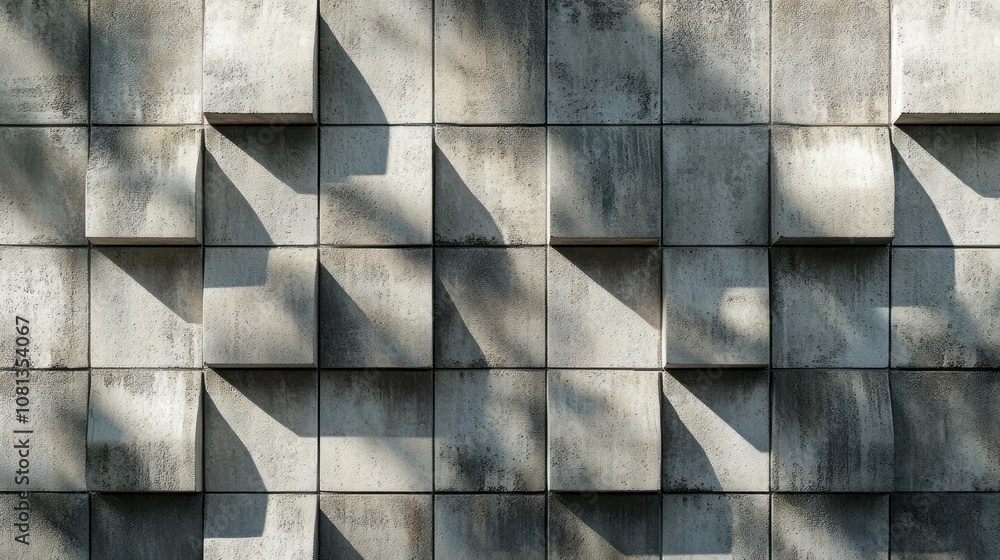 Poster textured wall with geometric shadows and patterns.