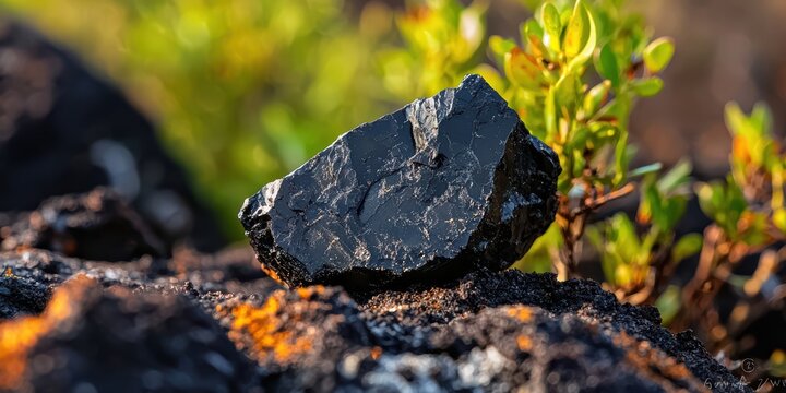 The natural splendor of pristine shilajit resin rocky terrain macro photography lush greenery ground level healing properties of nature