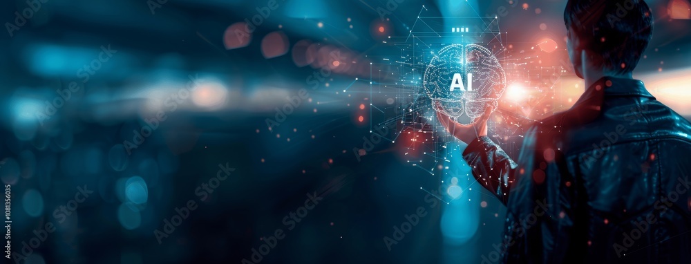 Aufkleber ai business technology future innovation network machine learning data science cyber communication