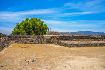 Pyramids and buildings in the archaeological zone of the Atlanteans, in Tula Hidalgo