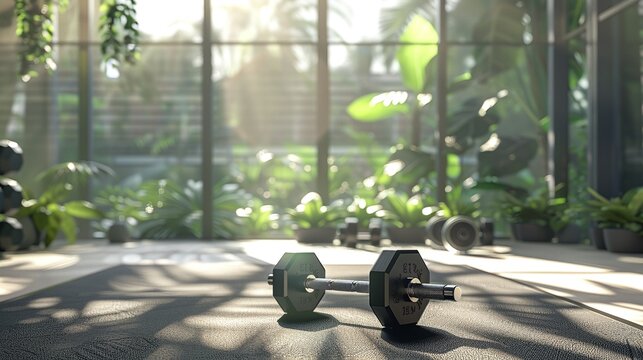 a fitness room in an indoor space