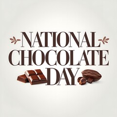 National Chocolate Day Text and Chocolate Pieces