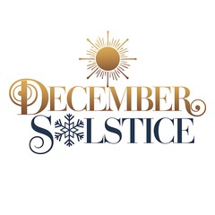 Fototapeta premium Stylized Text and Sun Symbol Representing the December Solstice