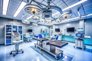High-Quality Product Photography of an Operation Room with Surgical Instruments, Advanced Technology, Clean Environment, and Medical Equipment for Healthcare Marketing and Promotion