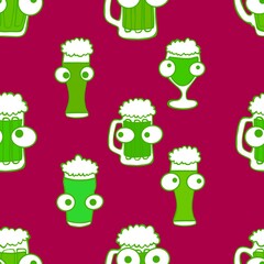 Beer seamless octoberfest pattern for wrapping paper and menu and clothes