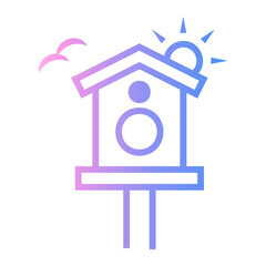 bird Line Gradient Icon