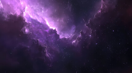 A beautiful space nebula with a purple hue. Nebula. Illustration