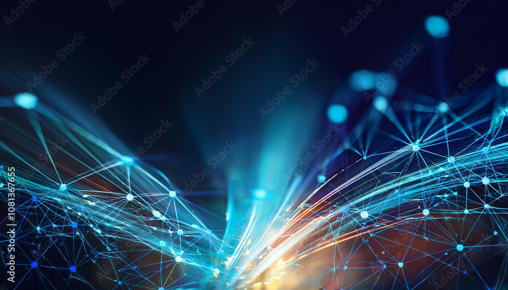 Poster close-up of digital networks and connectivity, representing the internet and online communication