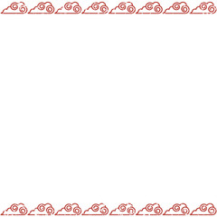 かすれた表現の中華風フレーム背景、グランジ、ヴィンテージ、雲の模様、正方形サイズ