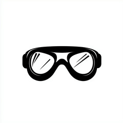 Fototapeta premium Safety goggles icon vector silhouette illustration, eyewear protection element