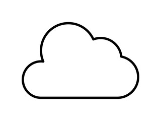 曇りのお天気線画アイコン_線幅修正可能