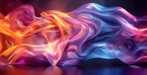 Obraz premium Abstract Colorful Fluid 3D Shapes on Black Background High-Tech Modern Art Design