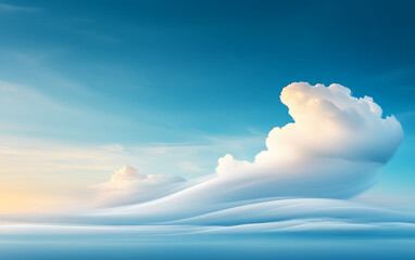 Fresh blue sky and white clouds graphic design background
