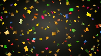 Obraz premium Abstract Background with Colorful Confetti Falling on Black