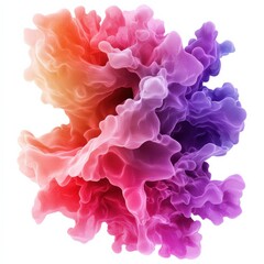 Fototapeta premium A vibrant, colorful abstract design resembling flowing organic shapes in shades of pink, purple, and orange.