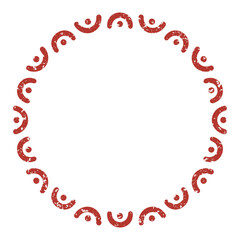 かすれた表現の中華風円形フレーム、グランジ、ビンテージ