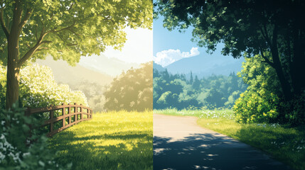 Fototapeta premium Creating Depth and Atmosphere with Transparency.