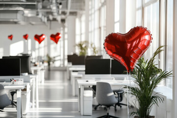 Valentine's Day decorated office