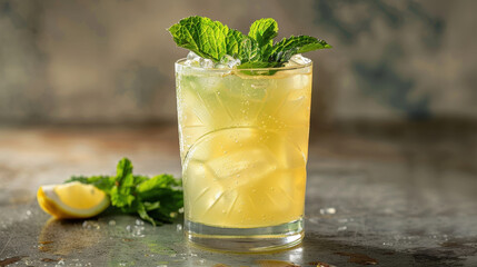 Fototapeta premium mojito cocktail with lime and mint