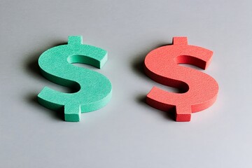 Profit vs. Loss Dollar Symbols - Economic Comparison