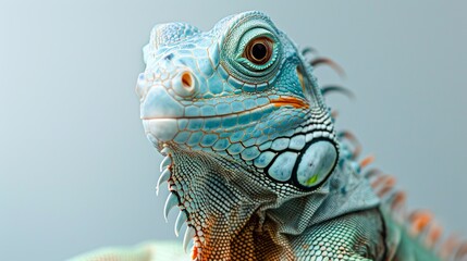 Fototapeta premium Iguana as a teacher banner with copy space area for text. Cute Iguana...