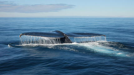 Fototapeta premium Photo of a whale in the ocean