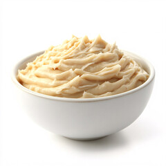 A creamy, smooth bowl of mashed potatoes, perfectly whipped and ready to complement any meal.