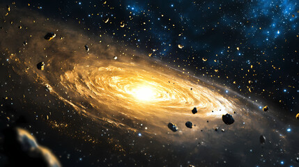 Night sky - universe filled with stars, nebula and galaxy. Nebula. Illustration