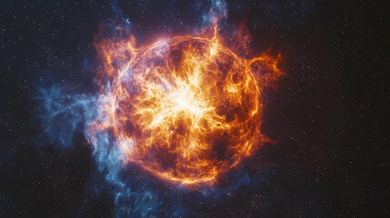 Planet in space. Nebula. Illustration