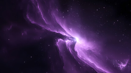Fototapeta premium Purple nebula with scattered stars in deep space. Nebula. Illustration