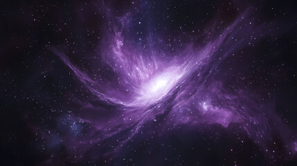 Obraz premium Purple nebula with scattered stars in deep space. Nebula. Illustration