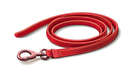 Red leather dog leash with metal clasp