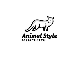 Awesome Black Animal Outline Design Logo Colored Sillhoutte