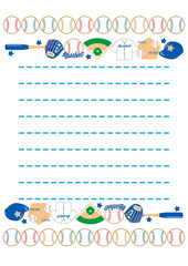 野球■便箋■野球素材の便箋２