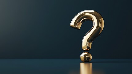 A golden question mark on a blue background.