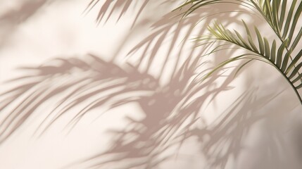 Fototapeta premium Soft Palm Leaf Shadows on a Light Background