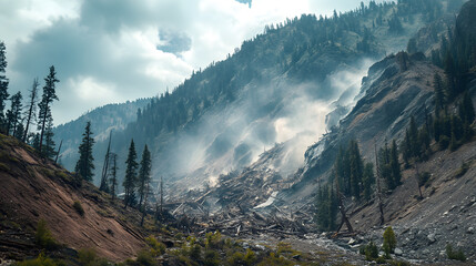 mountainous area mountain earthquake landslide earth rocks debris landslide erosion rockfall slope avalanche mudslide soil collapse hill valley cliff sediment disaster instability geology rainfall