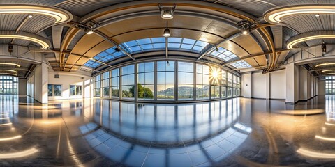Obraz premium VR 360 studio panorama with reflections and animated HDRI , virtual reality, 360, studio, panorama, reflections