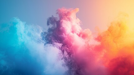 Colorful Clouds of Smoke Blending in Abstract Art