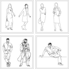 Vector sketch, silhouette illustration, design of a picture of a person doing an activity in a box frame for wall decoration