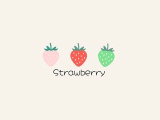 かわいいイチゴの壁紙イラスト