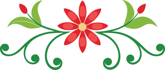 red and green flower