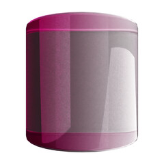 3d geometric glass dark pink color