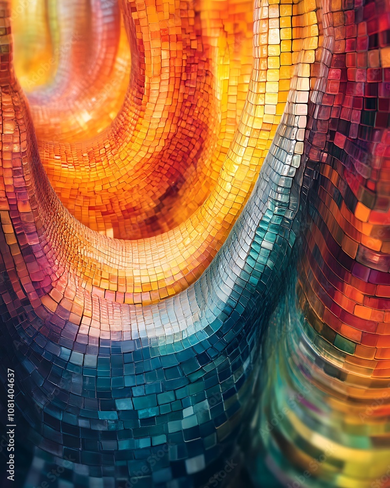 Poster colorful abstract space with dynamic aspect ratio